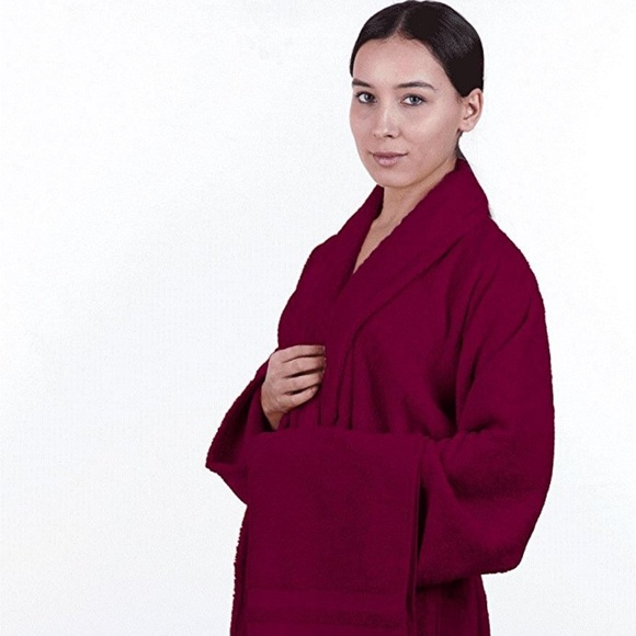 60% Bamboo 40% Turkish Cotton Bathrobe Magenta - Picture 1 of 4